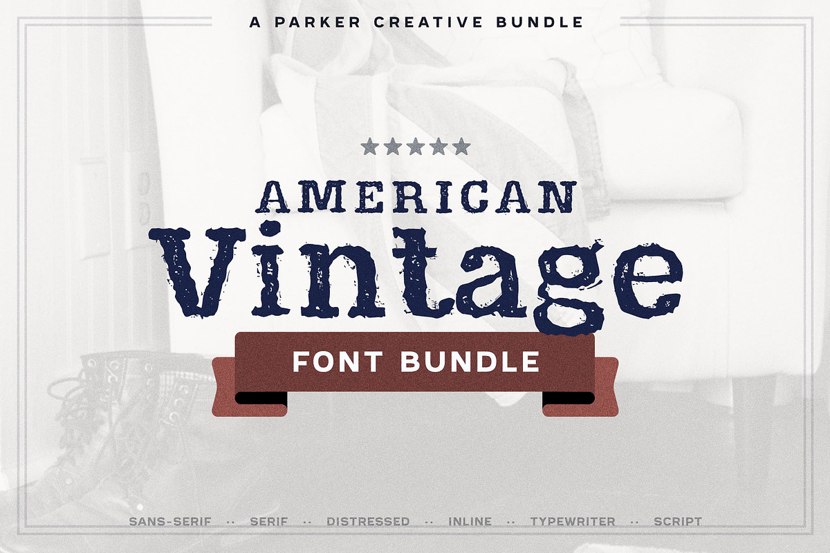 American Vintage Font Bundle, a Sans Serif Font by Parker Creative (Photo 1 of 11)