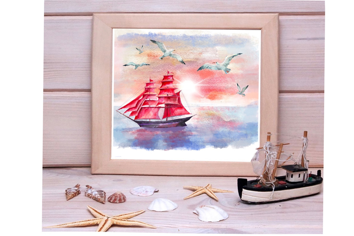 Watercolor nautical illustration, an Object Illustration by AkvarelRiver (Photo 6 of 18)