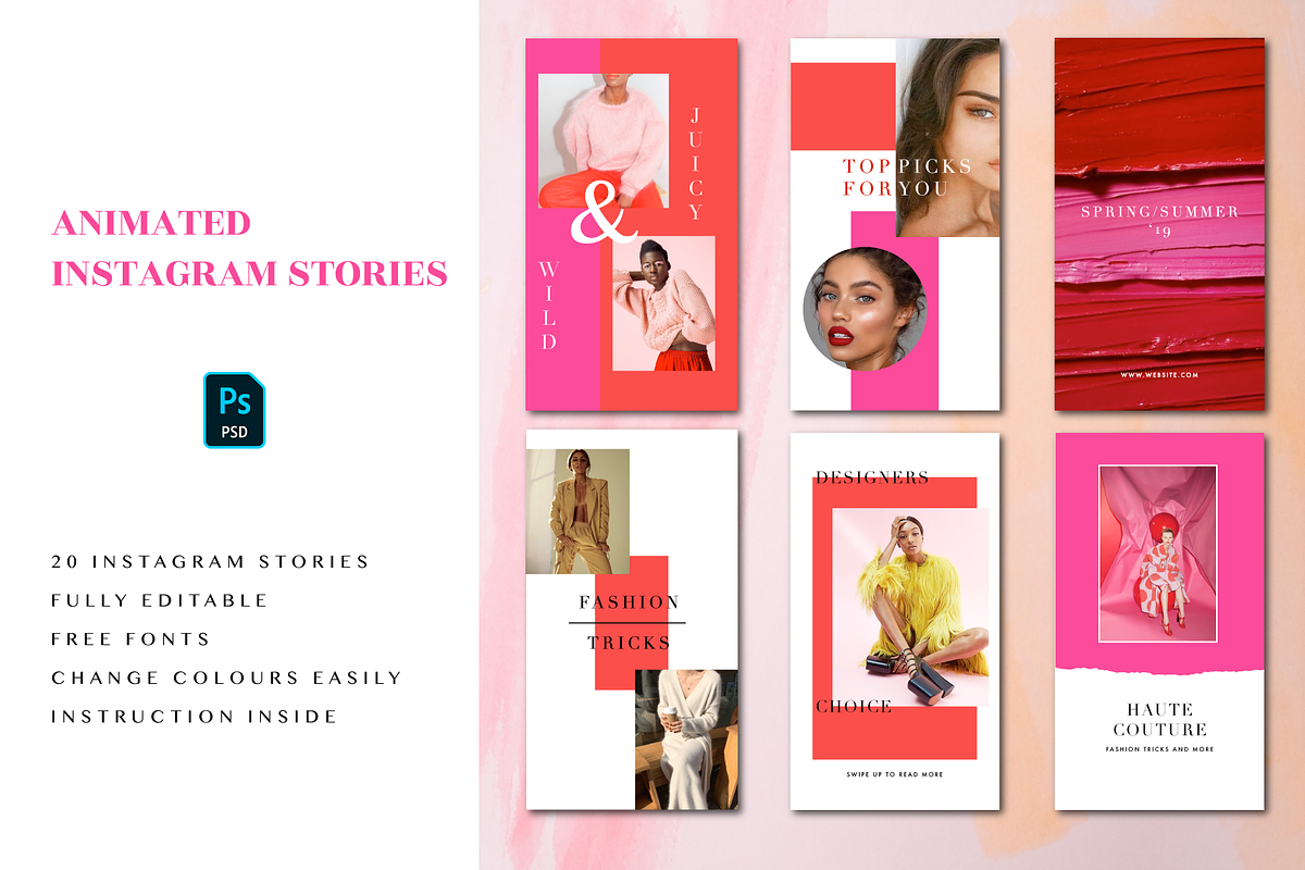 ANIMATED Fashion Instagram Stories, a Social Media Template by Dorondo.Art (Photo 1 of 3)