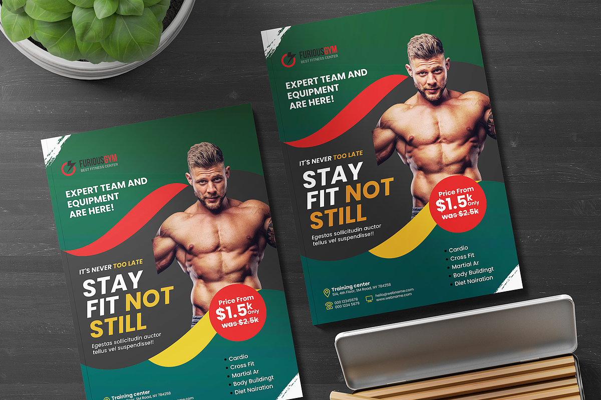 Fitness Trainer Flyer Template, a Flyer Template by Creativpixl (Photo 5 of 7)