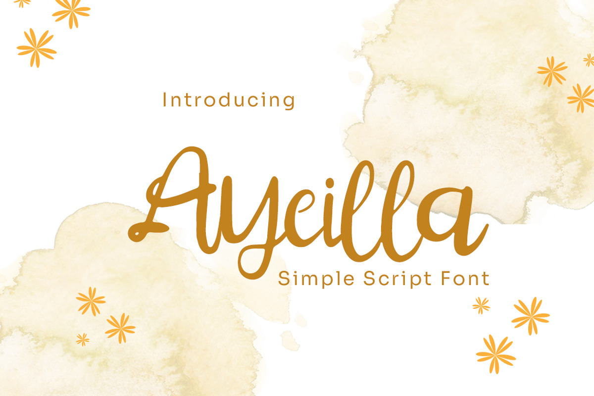 Ayeilla - Simple Script Font, a Script Font by Dhabee (Photo 1 of 7)