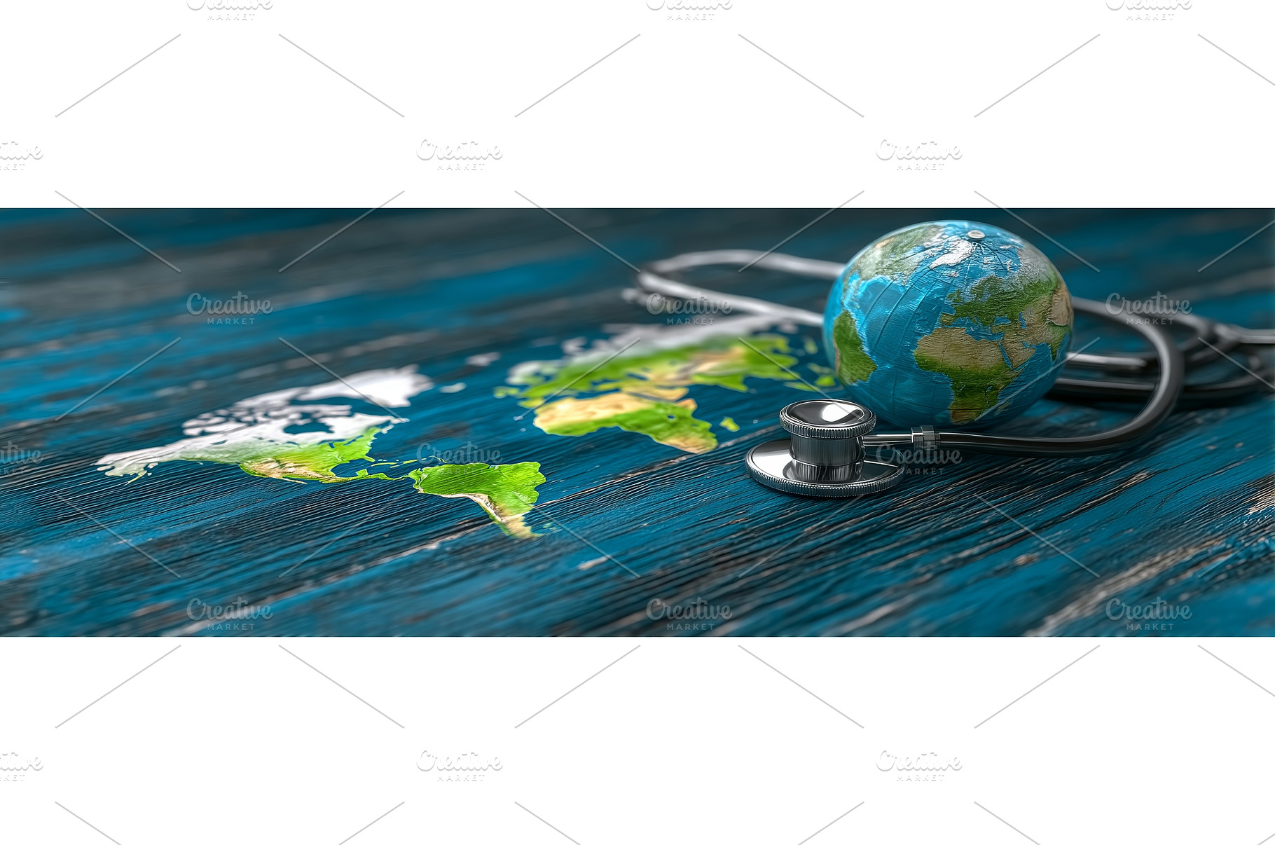 A globe encircled by a stethoscope, a Health & Medical Photo by ZinetroN