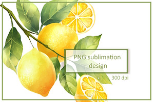 Lemon branch PNG sublimation, a Food Illustration by Gribanessa