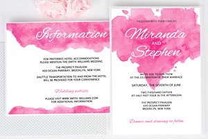 Watercolor Wedding Invitation Pack