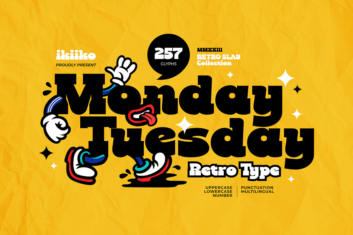 Monday Tuesday - Retro Type, a Slab Serif Font by ikiiko (Photo 1 of 6)