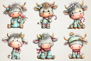 Cute & Funny Festive Highland Cow PN, an Illustration by RobertsArt (Thumbnail 4 of 7)