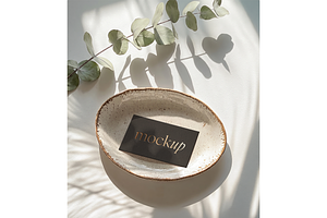 Gold Emboss Business Card Mockup