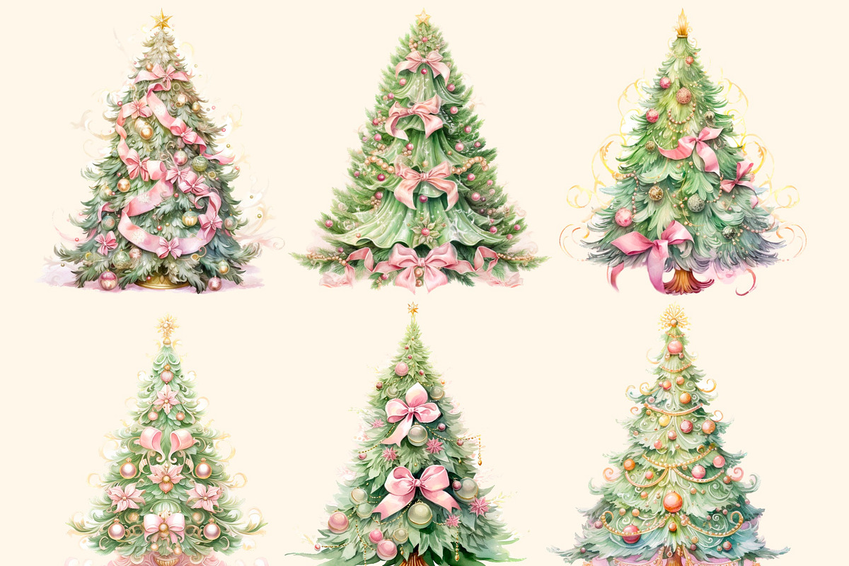 Victorian Christmas tree, clipart, a Decorative Illustration by Hello My Print (Photo 5 of 10)