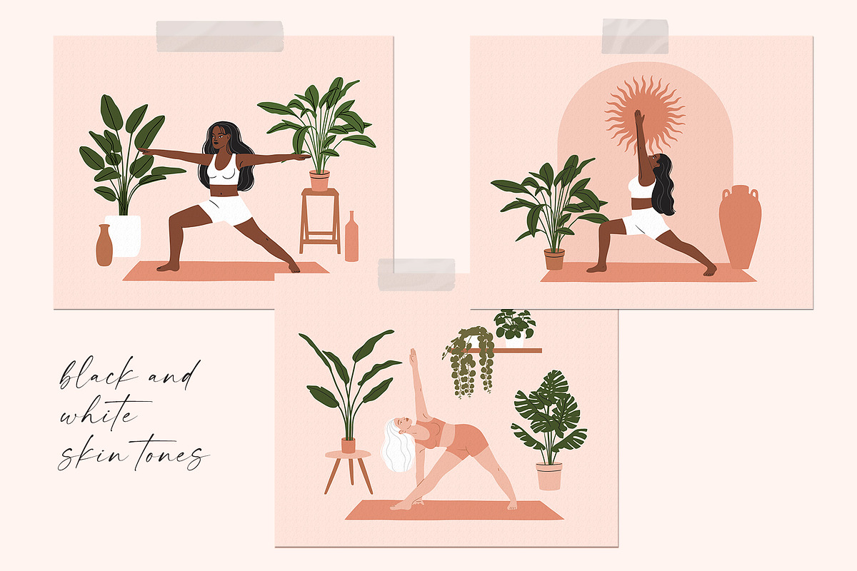 Yoga Poses Illustrations Collection, a Healthcare Illustration by Katerina Osa (Photo 3 of 12)