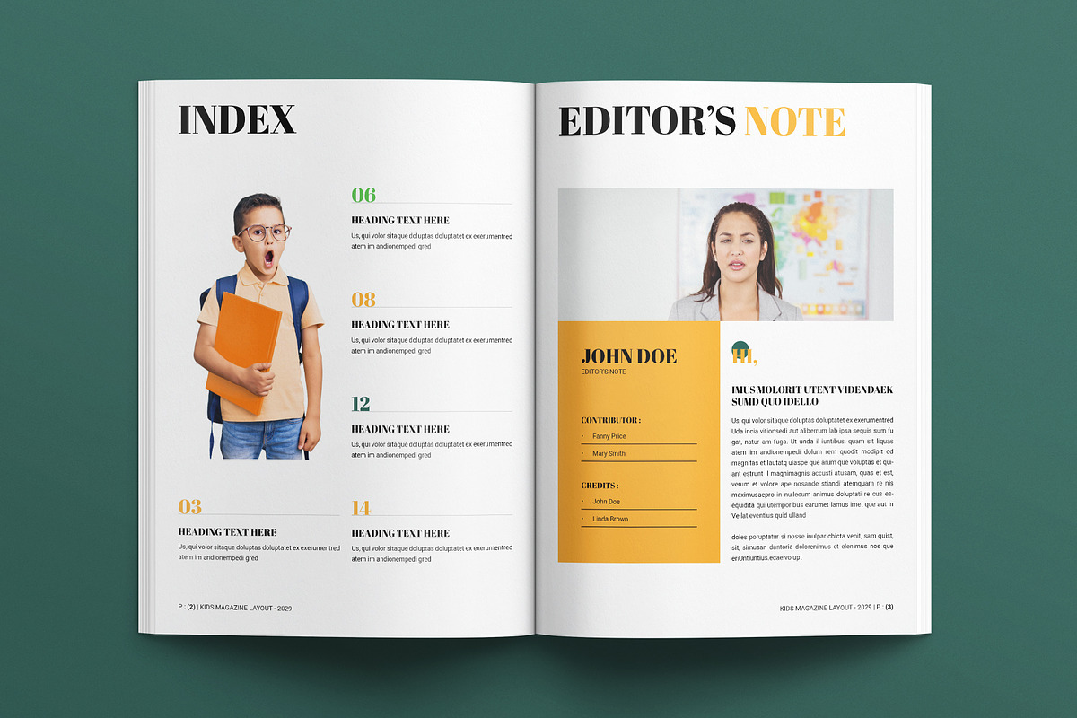 Kids Magazine Layout Template, a Magazine Template by E-Type (Photo 2 of 7)