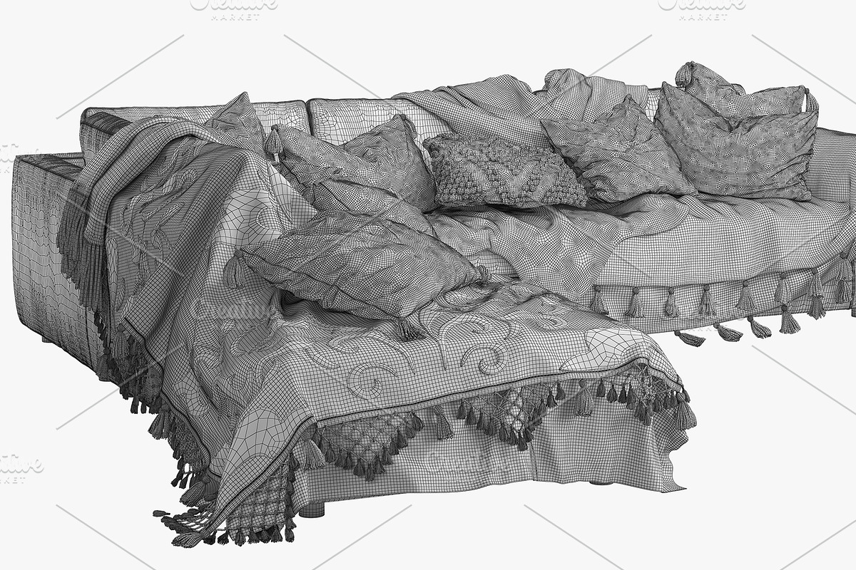 EQ3 Cello 3-Piece Sectional Sofa, a Furniture 3D Model by 3dmitruk (Photo 9 of 10)