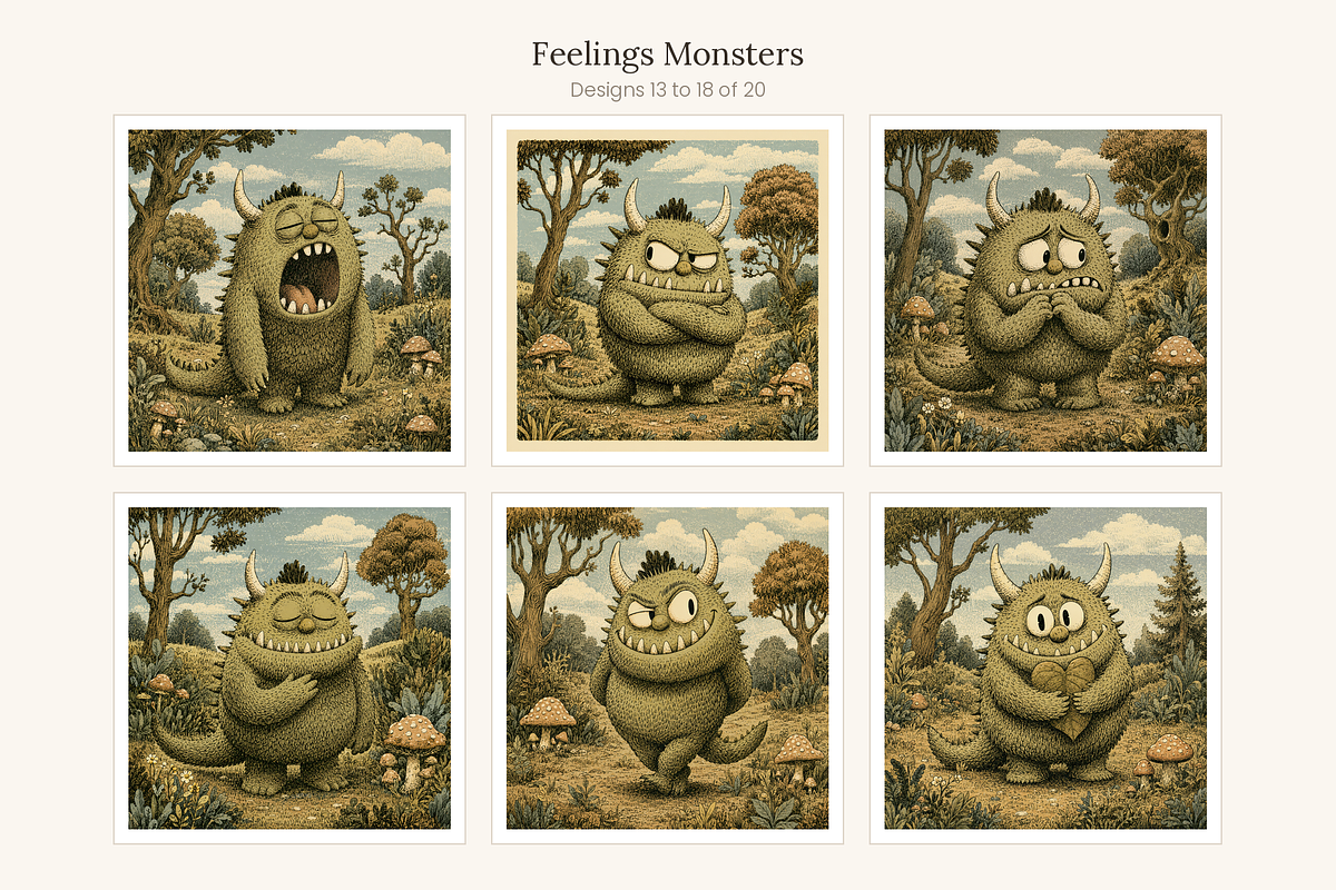 Feelings Monsters Clip Art, 20, an Education Illustration by LanternkinStudio (Photo 8 of 13)