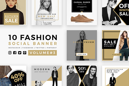 Fashion Social Banner Pack 3, a Social Media Template by MinimalStudioCo