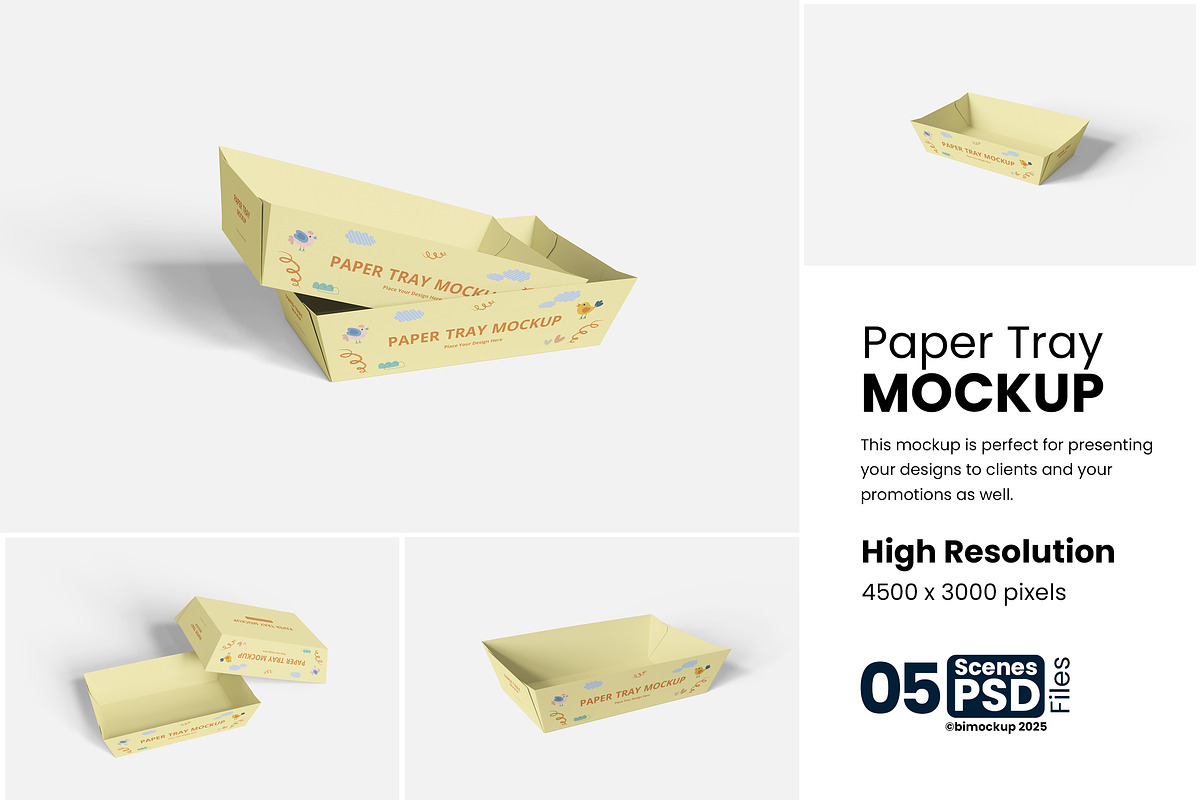 Paper Tray Mockup, a Product Mockup by bimockup (Photo 1 of 6)
