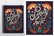 Spring is Here poster design, an Animal Illustration by Blue Lela Design (Thumbnail 3 of 3)