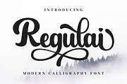 Regulai - Modern Calligraphy Font, a Script Font by Letterayu Studio (Thumbnail 1 of 6)