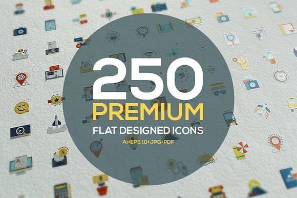Set Of Color Flat Design Icons