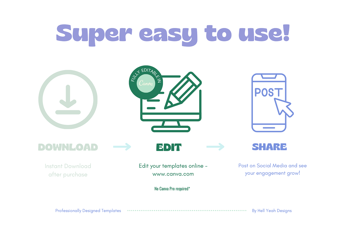 Modern Blue Instagram Templates, a Social Media Template by Hell Yeah Designs (Photo 4 of 10)