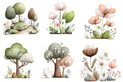 Watercolor Spring Scene Clipart, an Illustration by Designworld (Thumbnail 4 of 6)