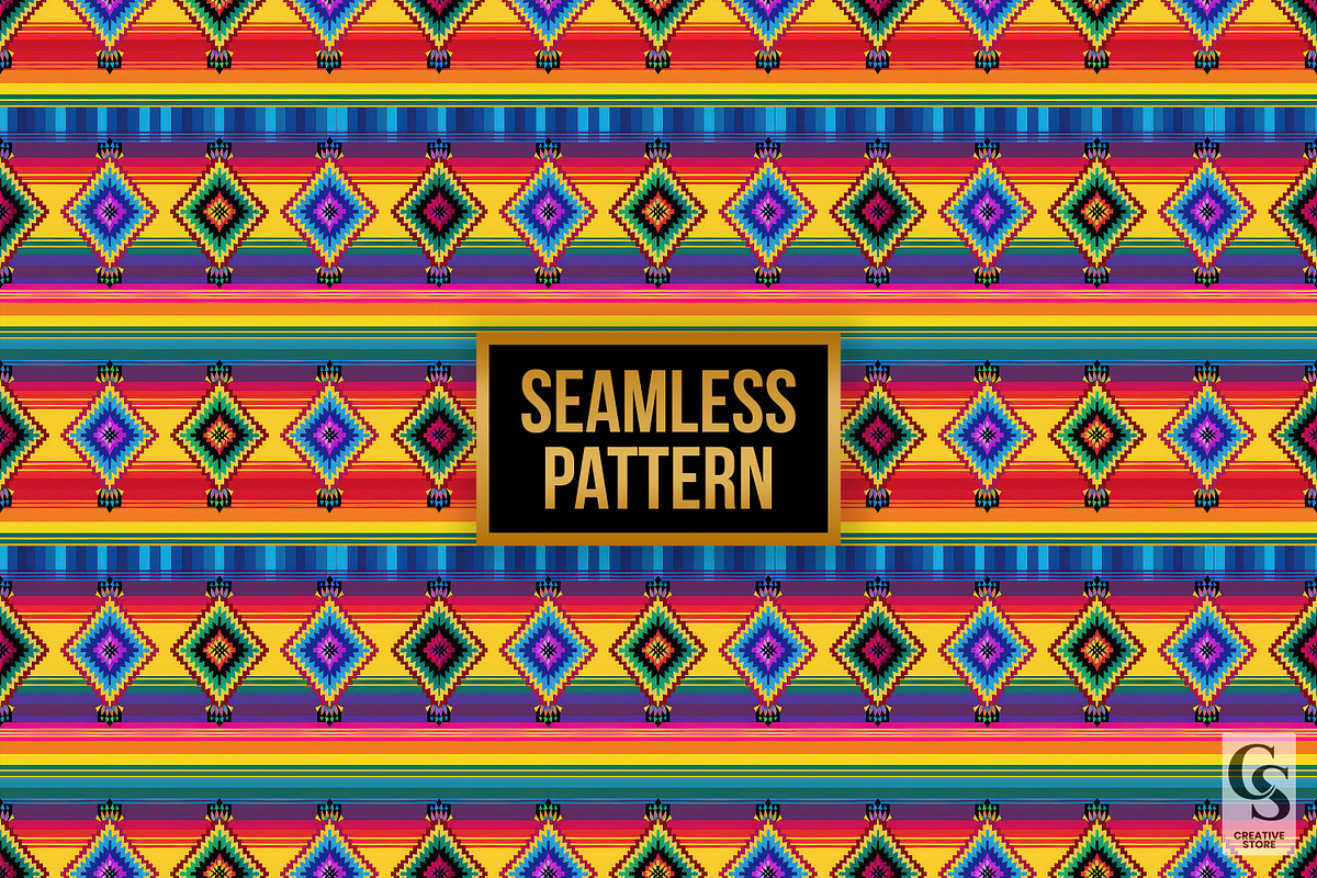 Bright Mexican Serape Digital Papers, a Pattern Graphic by Creative Store (Photo 4 of 5)