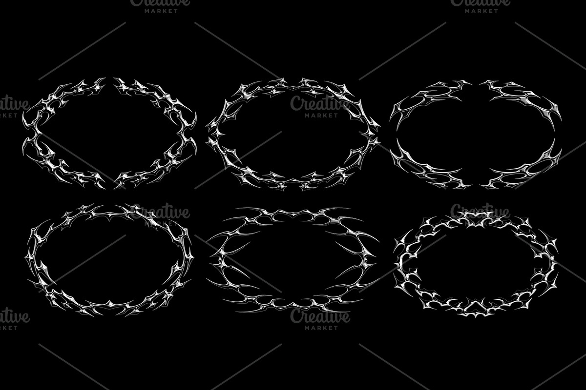 Chrome Tribal Borders and Shapes, an Object Graphic by BonkiStudio (Photo 5 of 9)