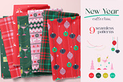 New Year - Seamless Patterns, a Pattern Graphic by InaCorart (Thumbnail 1 of 7)