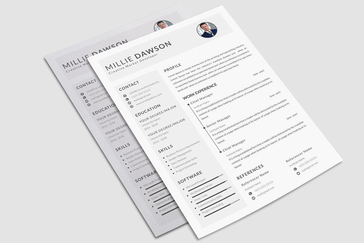Resume Template and Cover Letter, a Resume Template by designvillage (Photo 6 of 13)