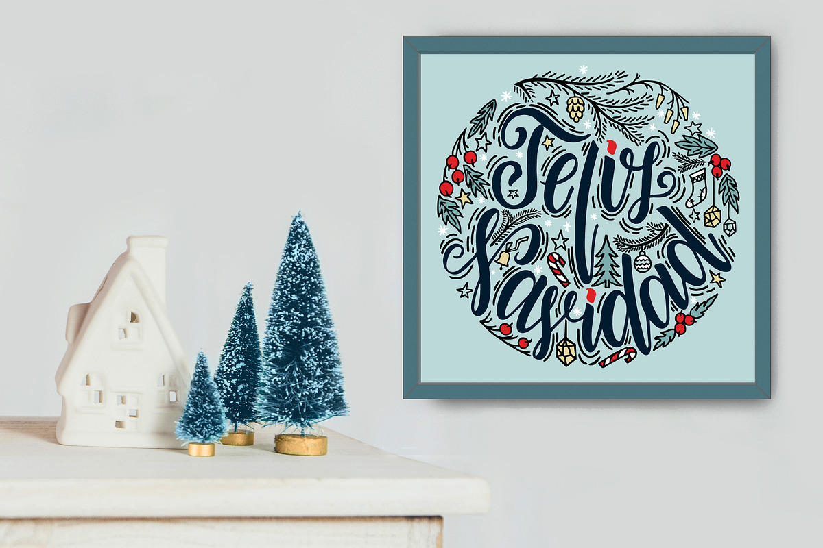 Feliz Navidad lettering composition, a Decorative Illustration by Live line (Photo 5 of 6)