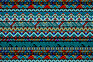 Blue and black aztec striped pattern