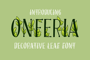 Onferia - Decorative Leaf Font