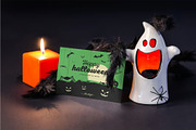 Halloween Card Mock-up, an Advertising Mockup by zippypixelstudio (Thumbnail 6 of 13)