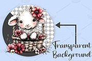 Whimsical Spring Lamb Clipart Bundle, an Illustration by Canvas Craft (Thumbnail 2 of 7)