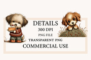 Whimsical Autumn Dog Clipart, a Seasonal Illustration by Designworld (Thumbnail 3 of 10)