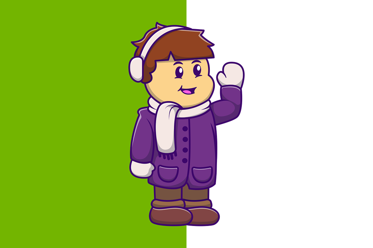 Cute Winter Boy Cartoon Vector, a Person Illustration by Artstorystudio (Photo 2 of 3)