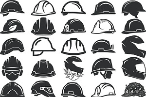engineer safety helmet silhouette, an Illustration by Amazin_art