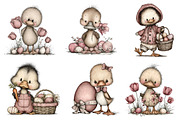 Easter Duck Whimsical Clipart, an Illustration by Dream Creation (Thumbnail 3 of 6)