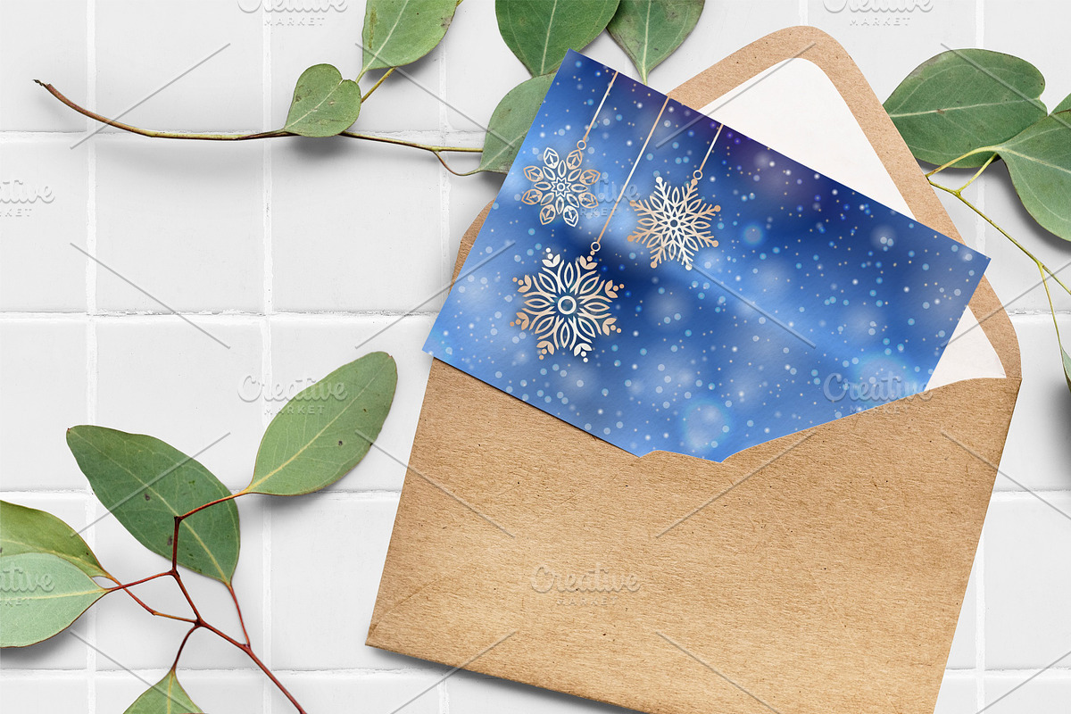 8 Snowflake christmas background, a Decorative Illustration by jelisua88 (Photo 4 of 7)