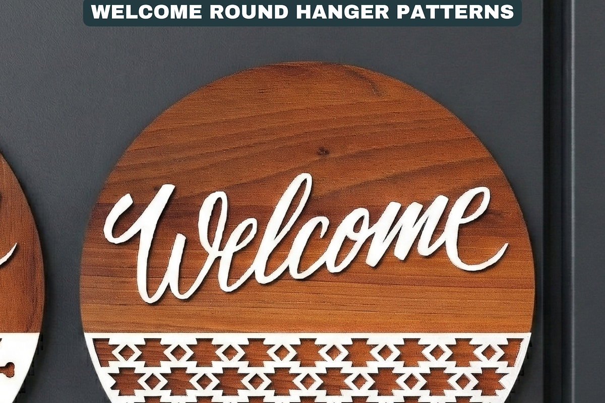 Round Door Hanger Welcome Sign Desig, a Graphic by AtacanDigital (Photo 12 of 12)