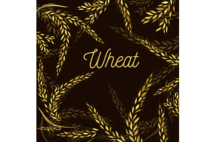 Wheat frame abstraction on a dark, an Illustration by Nenahliadava Design