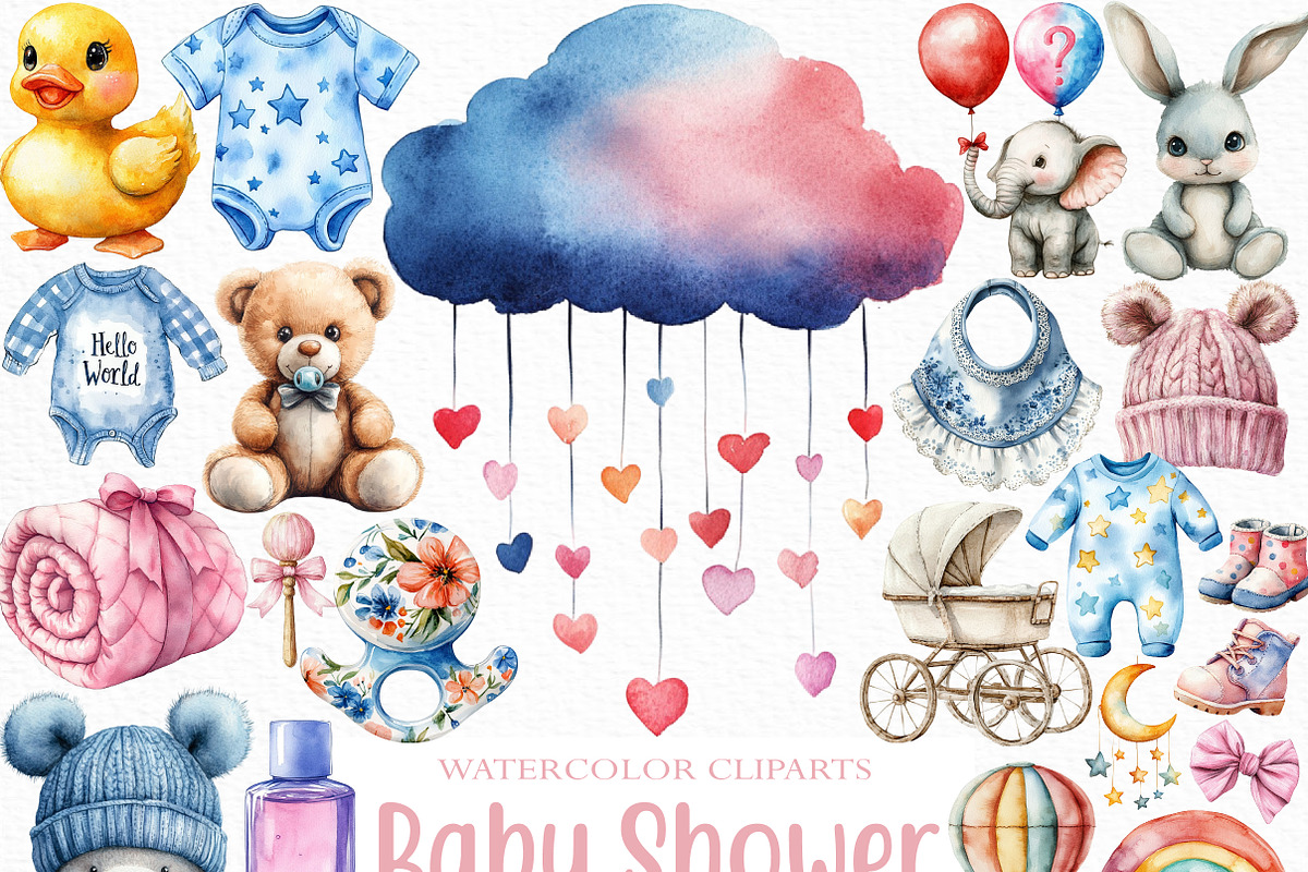 Baby Shower Clipart, an Illustration by Craft Nest (Photo 1 of 6)