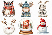 Watercolor Cute Christmas Characters, an Illustration by Craft Nest (Thumbnail 4 of 6)