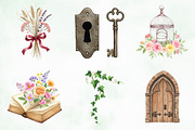 Chateau Vintage Watercolor Doodles, an Illustration by Creative Art (Thumbnail 5 of 9)