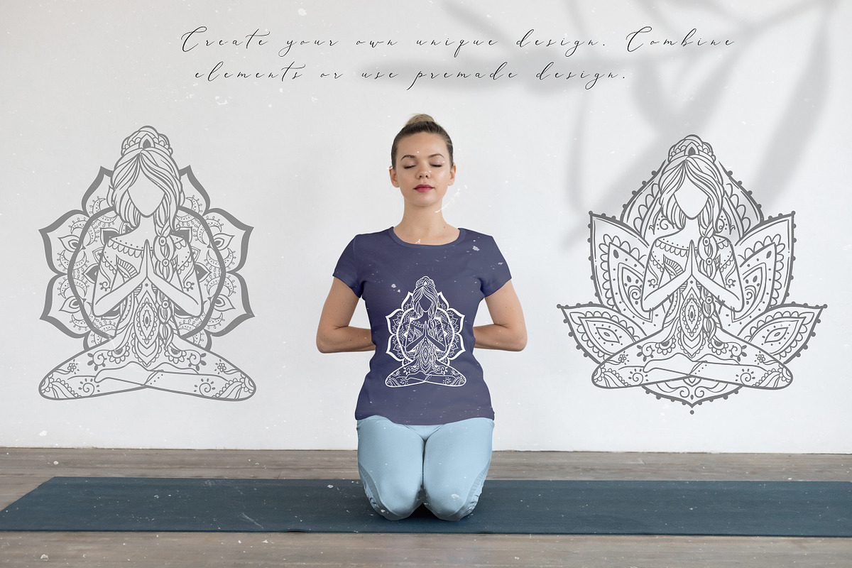 10 Items. Lotus Yoga Set, a Healthcare Illustration by anvinoart (Photo 3 of 7)