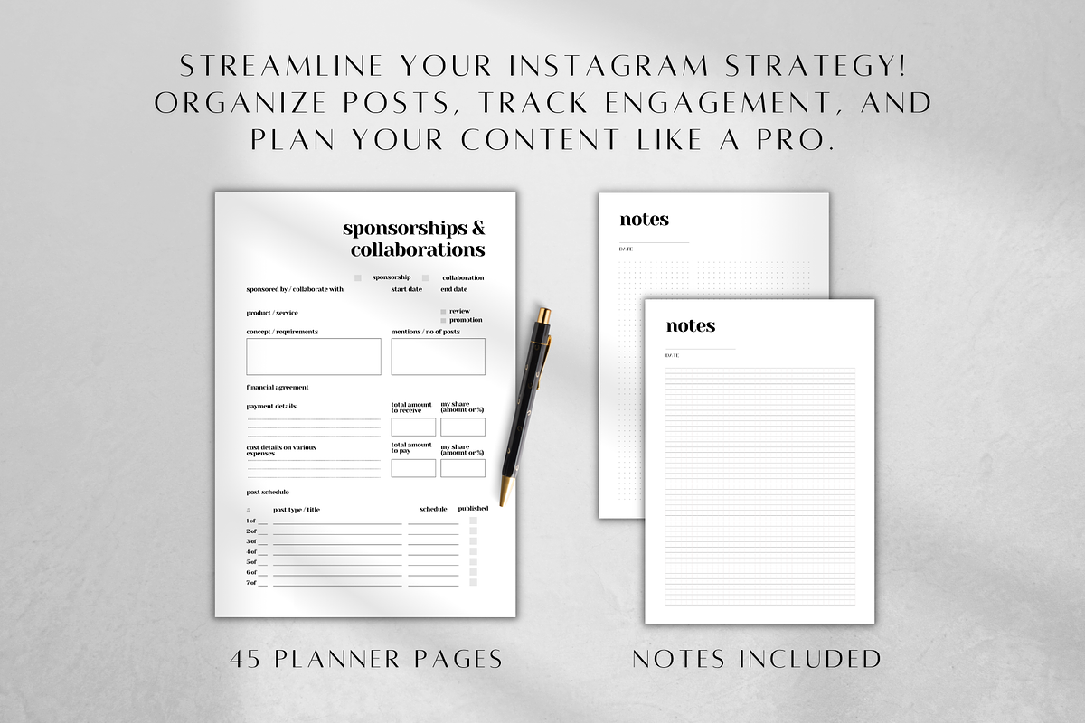 Instagram Planner Printable Canva, a Stationery Template by BRANDcontent (Photo 3 of 6)