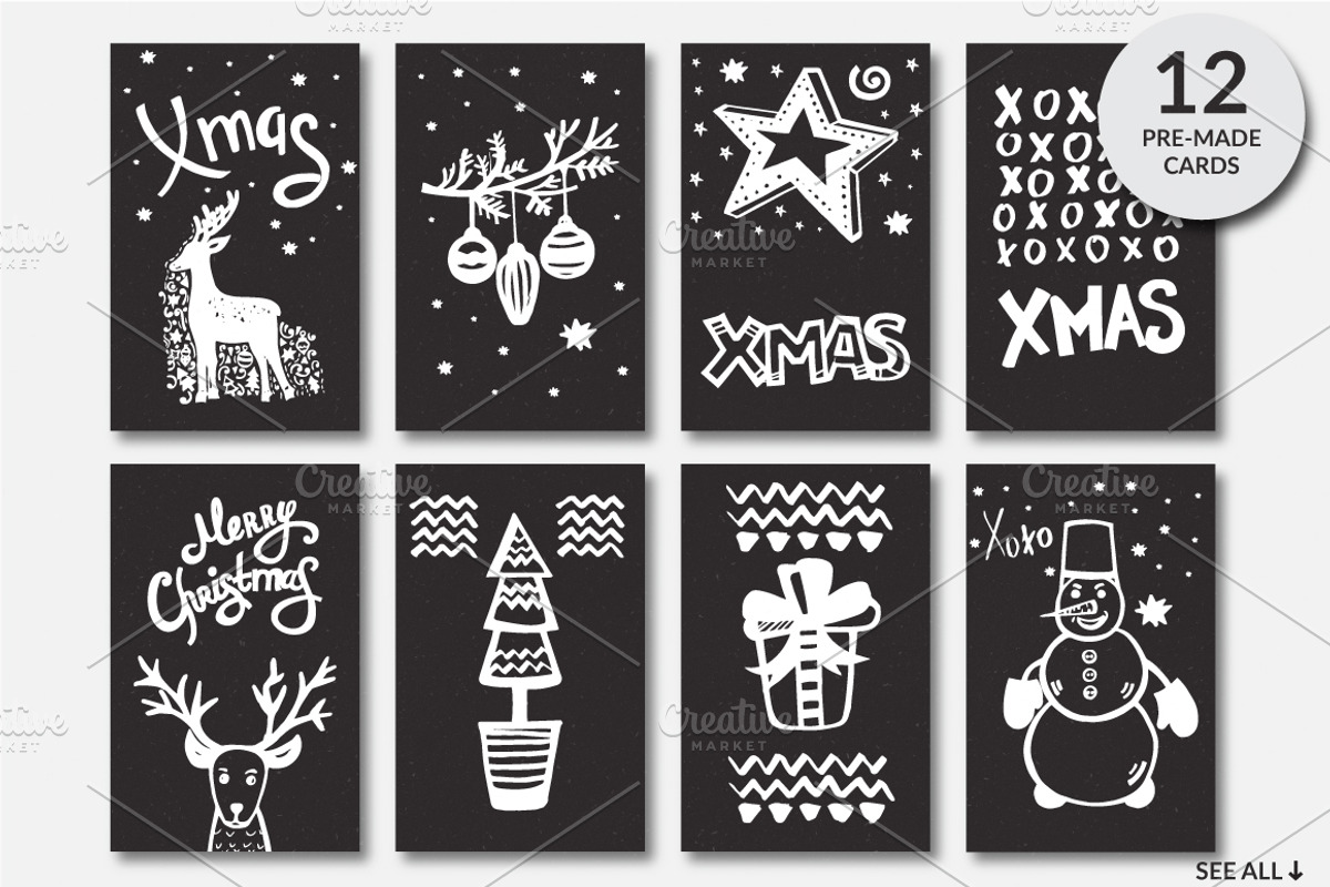 Handdraw Christmas elements, an Object Graphic by Dasha Efremova (Photo 4 of 7)