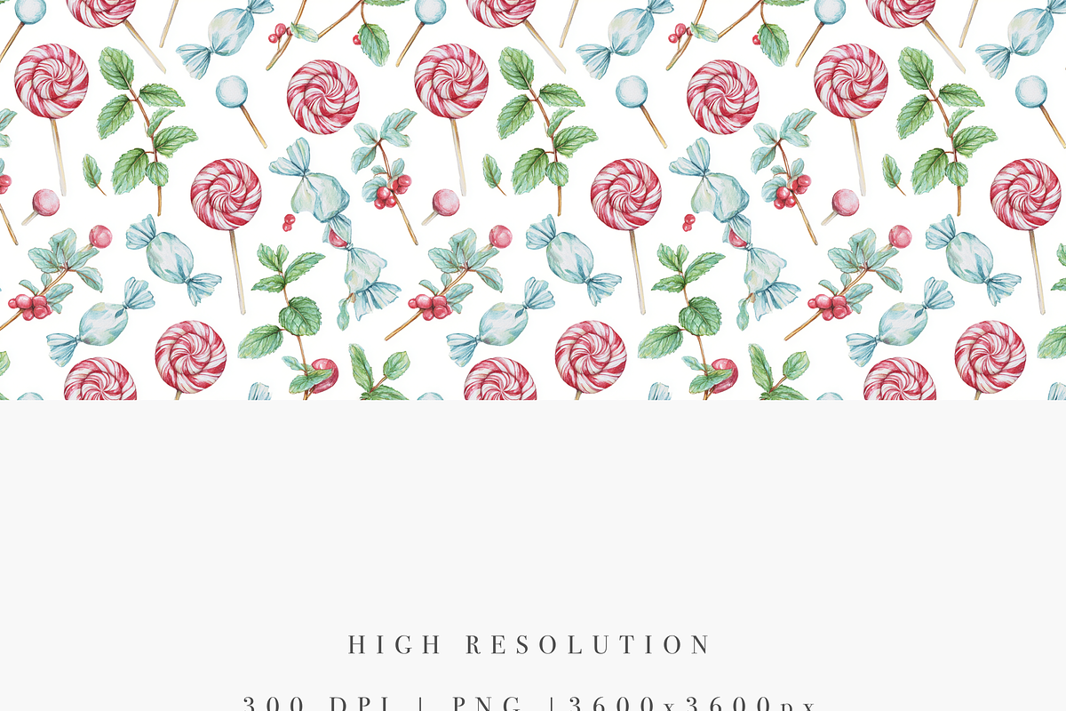 Peppermint Candy Seamless Pattern, a Decorative Illustration by Pati Charm Studio (Photo 3 of 7)