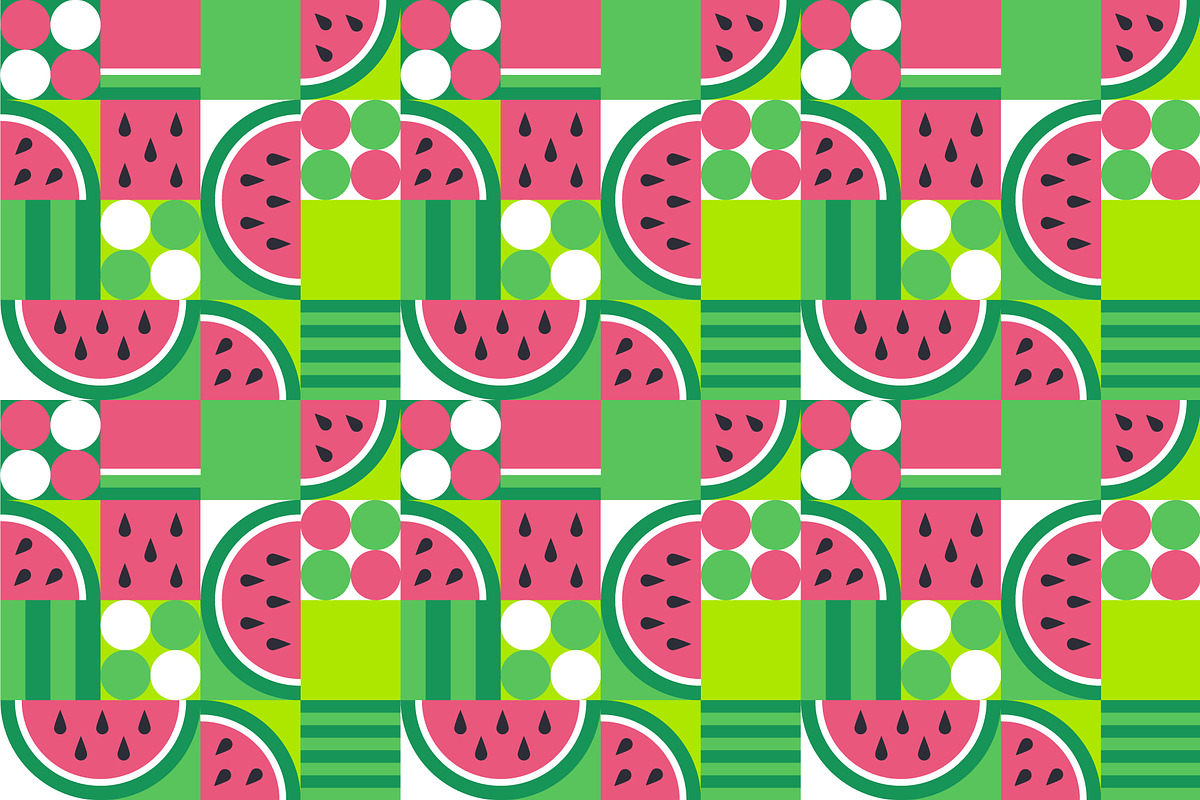Geometric Watermelons pattern., a Pattern Graphic by Evgeniya Dzhumm (Photo 5 of 7)