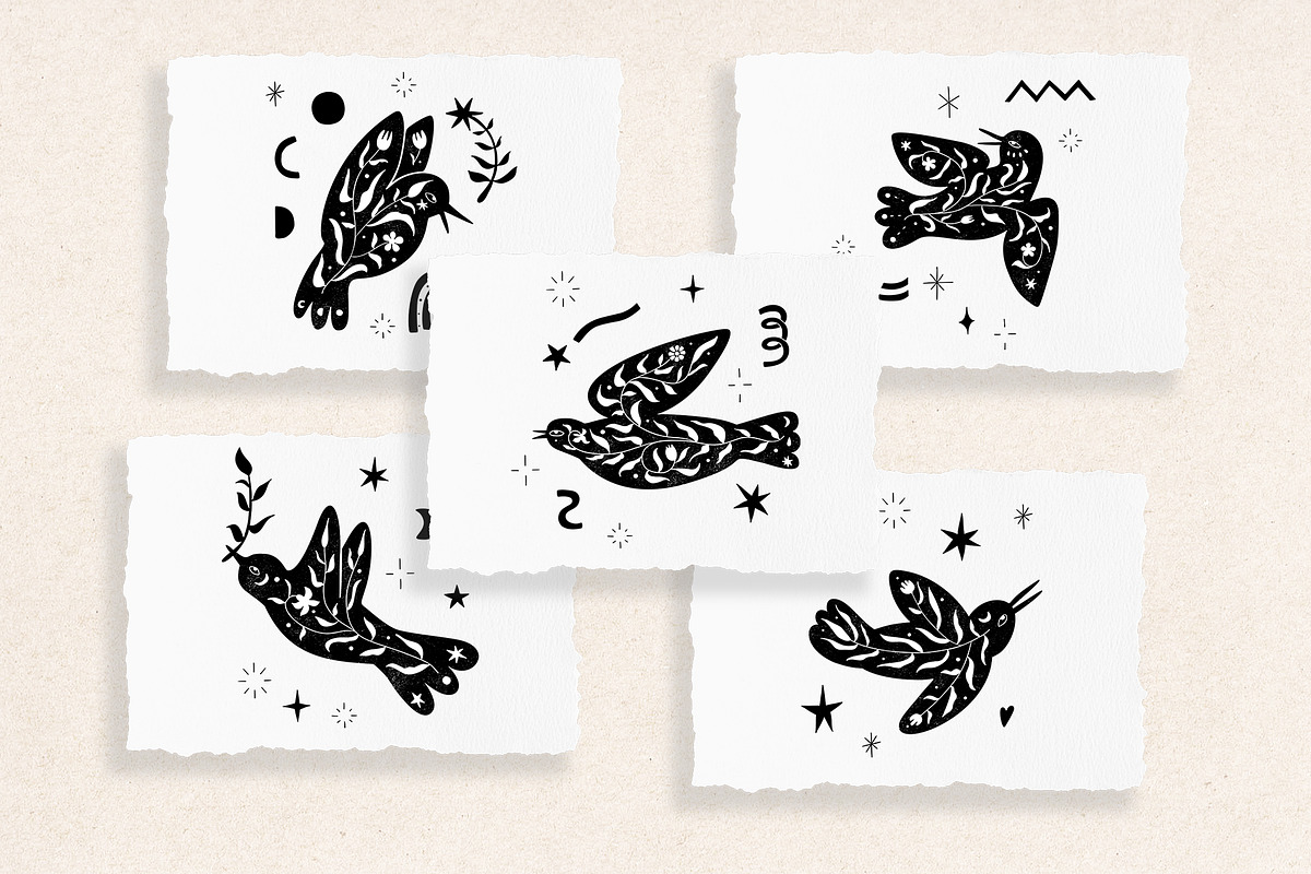 FLORAL BLACK BIRD SILHOUETTES Spring, an Object Graphic by Creativemaker (Photo 2 of 14)