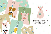Birthday party at the farm, an Animal Illustration by Barkova Nadya (Thumbnail 1 of 5)