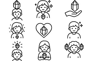 Illustrative line icons representing, an Illustration by ZinetroN